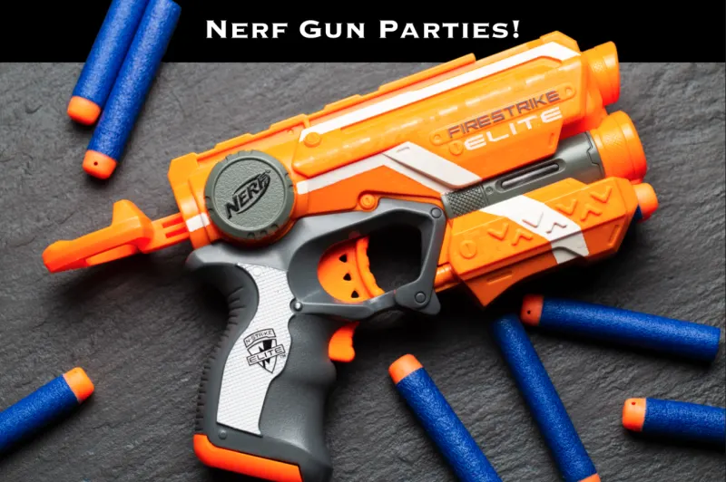 A Nerf gun war birthday party at Apex Gymnastics